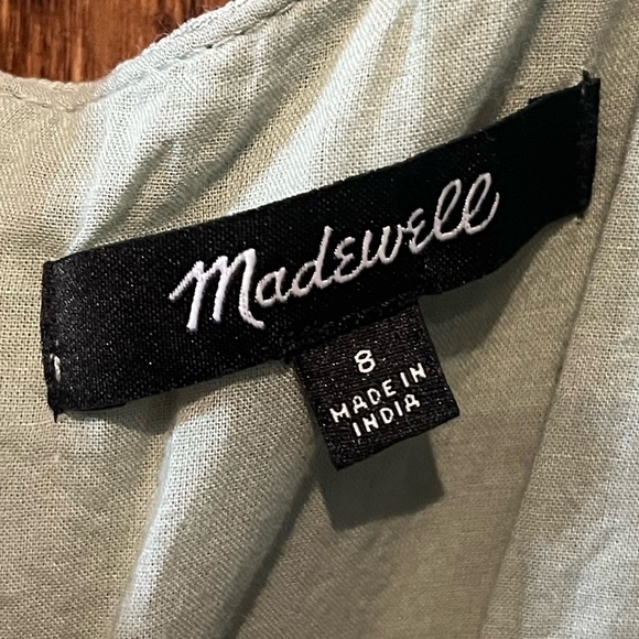 Madewell Womens sweet heart puff-sleeve green‎ midi dress size small EUC - Picture 4 of 6